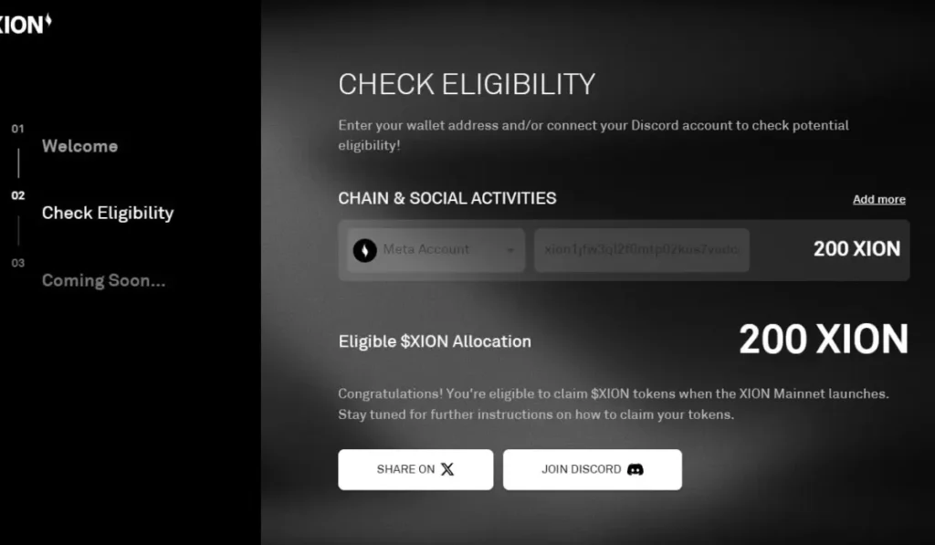 Claim Xion Airdrop